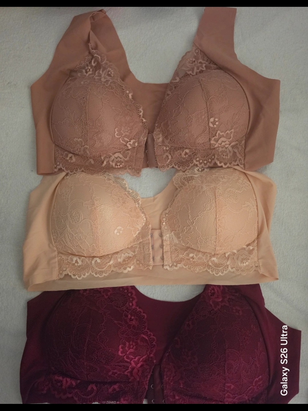 (6) *NWOT* Lace Front-Closure Soft Support Bras
